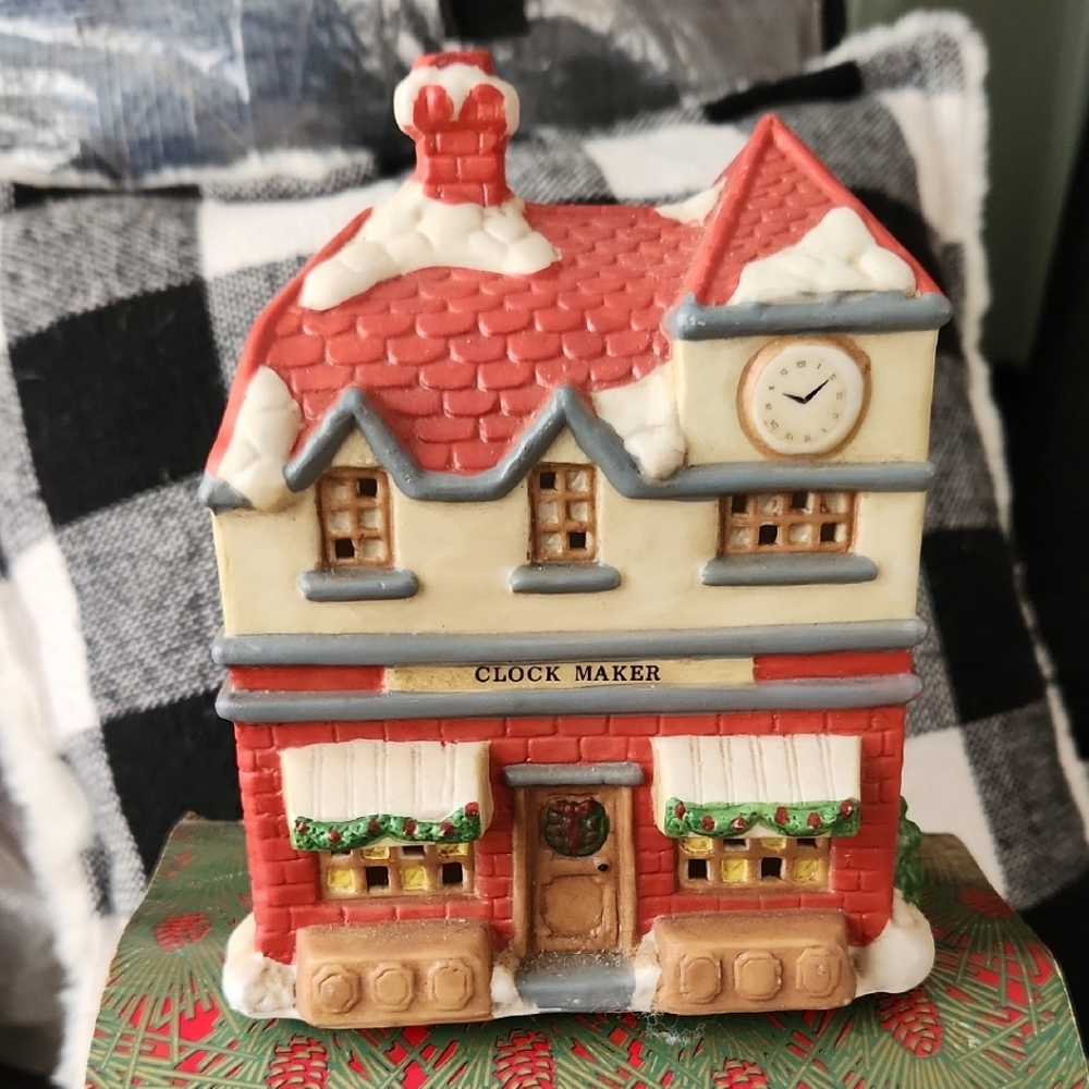 Vintage‎ Clock Maker Christmas Village House